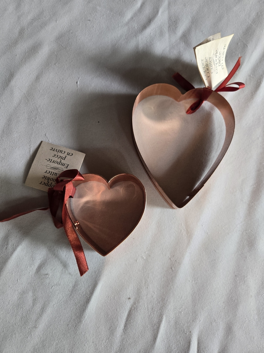 Heart Shaped Copper Cookie Cutters - Set of 2